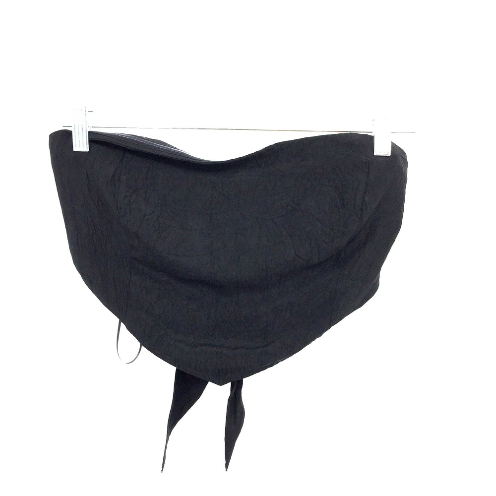 J. Crew Tie-back bandeau tube top in textured satin black y2k tie back indie L